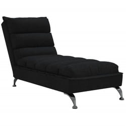 Décoshop26 - Méridienne chaise longue pour intérieur avec coussins en tissu noir DEC026088