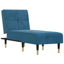 Décoshop26 - Méridienne chaise longue pour intérieur trois positions convertibles en velours bleu DEC026117