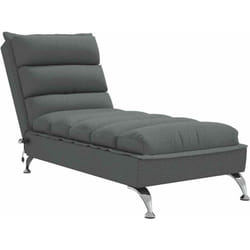 Méridienne chaise longue pour intérieur de massage 4 points de massage avec coussins en tissu gris foncé DEC026125