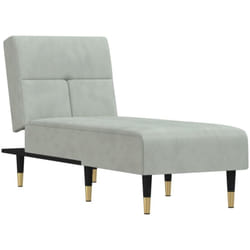 Décoshop26 - Méridienne chaise longue pour intérieur trois positions convertibles en velours gris clair DEC026174