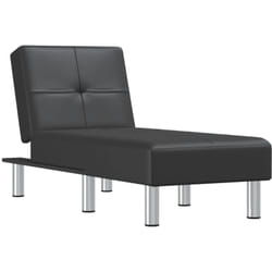 Décoshop26 - Méridienne chaise longue pour intérieur trois positions convertibles en pvc noir DEC026204