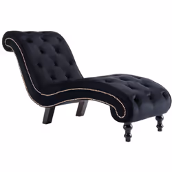Mettez en valeur votre espace de vie existant avec cette chaise longue de grand style ! Dotée d'un épais rembourrage en velou ...