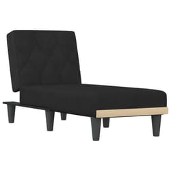 Chaise longue - DEC - Meridienne - Velours noir - 3 positions - Convertible