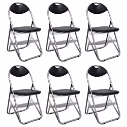 Chaises pliantes - DEC026290 - Lot de 6 - Acier et PVC - Design contemporain - 120 kg max