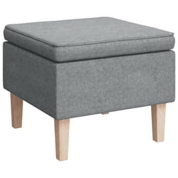Tabouret - DEC026299 - Gris clair - Pieds en bois - Tissu 100% polyester - 52x52x42 cm