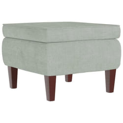 Tabouret - DEC026301 - Velours gris clair - Pieds en bois - Rembourrage doux - Compact