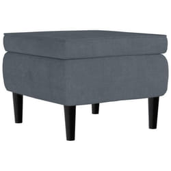 Tabouret - DEC026306 - Velours gris foncé - Pieds en bois - 52x52x42 cm - Confort optimal