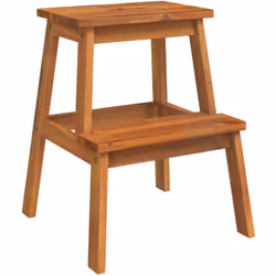 Ce tabouret-escabeau à 2 marches en bois dégage un charme rustique et est un accessoire contemporain pratique pour votre cuis ...