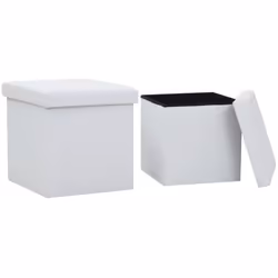 Notre ensemble de tabourets de rangement polyvalent et doux a un design confortable qui conviendra à toute décoration intérie ...