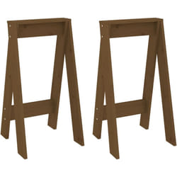 Lot de 2 tabourets de bar assise de comptoir 40 x 40 x 75 cm en bois massif de pin brun DEC026410