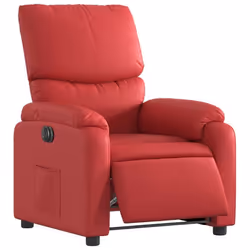 Fauteuil relax TV - DEC028556 - Inclinable électrique - Similicuir rouge - Confort optimal - Poche latérale
