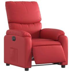 Fauteuil relax TV - DEC028556 - Inclinable électrique - Similicuir rouge - Confort optimal - Poche latérale