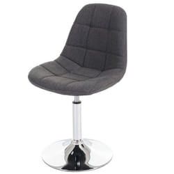 Chaise de salle à manger pivotante design retro en tissu gris clair pieds chrome
