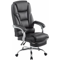 Fauteuil de bureau ergonomique avec repose-pieds extensible synthétique noir BUR10171