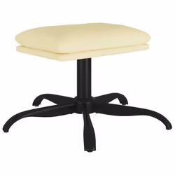 Repose pieds tabouret 60 x 60 x 36 cm PVC creme contreplaque metal DEC030151