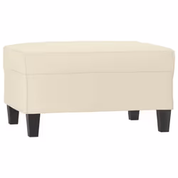 Repose pieds tabouret bout de lit 70 x 55 x 41 cm PVC creme DEC030163