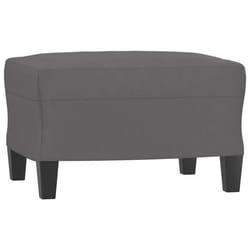 Repose pieds tabouret - DEC - 60x50x41 cm - Similicuir gris - Design contemporain - Intérieur