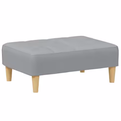 Repose pieds tabouret bout de lit 77 x 55 x 31 cm tissu gris DEC030261