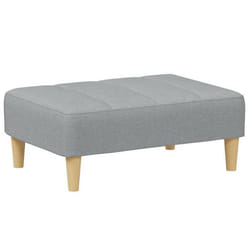 Repose pieds tabouret bout de lit 77 x 55 x 31 cm tissu gris DEC030261