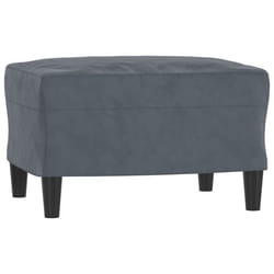 Repose-pieds tabouret - DEC030307 - Velours gris - 60 x 50 x 41 cm - Design contemporain - Confortable et stable