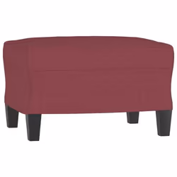 Repose pieds tabouret bout de lit 60 x 50 x 41 cm tissu rouge DEC030582