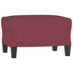 Repose pieds tabouret bout de lit 60 x 50 x 41 cm tissu rouge DEC030582