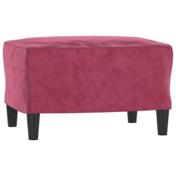 Repose pieds tabouret bout de canape 60 x 50 x 41 cm velours rouge DEC030585