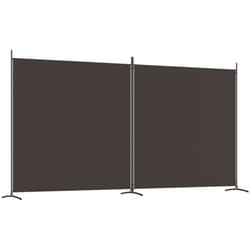 Décoshop26 - Séparateur de pièce cloison 2 panneaux 348 x 180 cm tissu marron et fer DEC030712