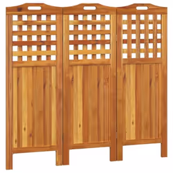 Paravent séparateur de pièce - Acacia - 3 panneaux - Hauteur 115 cm - Pliable - Marron
