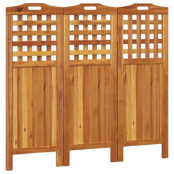 Paravent séparateur de pièce - Acacia - 3 panneaux - Hauteur 115 cm - Pliable - Marron