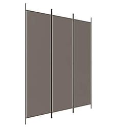 Paravent séparateur de pièce - DEC030723 - 3 panneaux - Tissu anthracite - 150 x 200 cm - Pliable