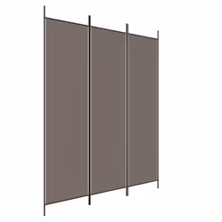 Paravent séparateur de pièce - DEC030724 - 3 panneaux - Tissu anthracite - 150 x 220 cm - Pliable