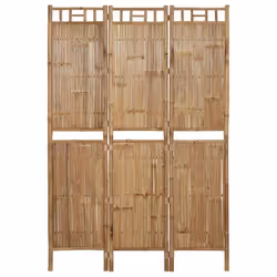Paravent séparateur de pièce - DEC030727 - 3 panneaux - Bambou marron - 120 x 180 cm - Design contemporain
