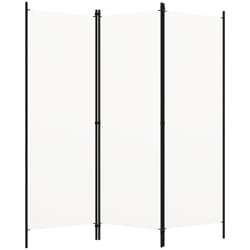 Décoshop26 - Paravent séparateur de pièce cloison 3 panneaux 150 x 180 cm en tissu blanc et fer DEC030738