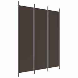 Paravent séparateur de pièce - Décor - 3 panneaux - Tissu marron - 150 x 200 cm - Pliable