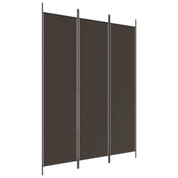 Paravent séparateur de pièce - Décor - 3 panneaux - Tissu marron - 150 x 200 cm - Pliable