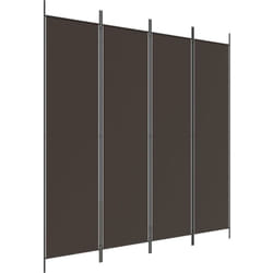 Paravent séparateur de pièce cloison 4 panneaux 200 x 200 cm tissu marron et fer DEC030874