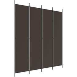 Décoshop26 - Paravent séparateur de pièce cloison 4 panneaux 200 x 220 cm tissu brun et fer DEC030876