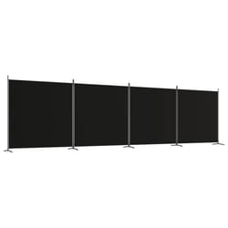 Cloison de séparation - DEC - 4 panneaux - Tissu noir - Fer - 698 x 180 cm
