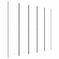 Paravent séparateur de pièce - DEC - 5 panneaux - 250 x 220 cm - Tissu blanc - Fer
