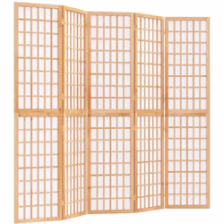 Cette cloison de séparation pliable présente un design traditionnel japonais inspiré du shoji qui ajoutera une touche de char ...