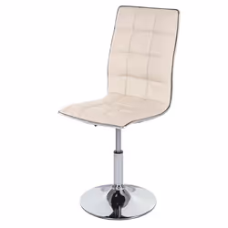 Chaise a manger cuisine design moderne et chic hauteur reglable pivotant en synthetique creme 04_0002211