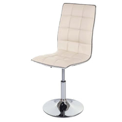 Chaise a manger cuisine design moderne et chic hauteur reglable pivotant en synthetique creme 04_0002211