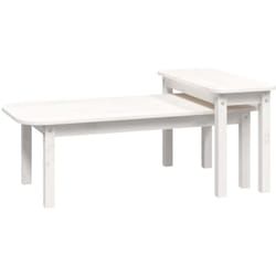 Décoshop26 - Ensemble de deux tables basses en bois de pin blanc DEC031259