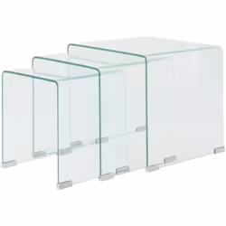 Cet ensemble de tables gigognes de 3 pièces est l'alternative parfaite pour les petits appartements ou les endroits étroits. ...