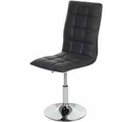 Chaise à manger cuisine design moderne et chic hauteur réglable pivotant en synthétique gris foncé 040002204