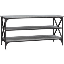 Décoshop26 - Meuble tv console d'entrée meuble de salon 100 x 40 x 50 cm bois d'ingénierie gris et métal DEC031443