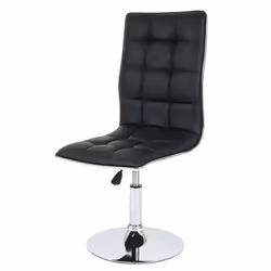 Chaise à manger - Design moderne - Hauteur réglable - Pivotante - Synthétique noir - 1 place