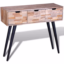 Cette table console en bois de teck recyclé est un accessoire intemporel dans votre maison. Son dessus de table en bois massi ...