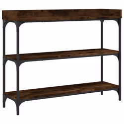Table console - DEC031 - Bois dingénierie - Métal - 100 x 30 x 80 cm - Marron